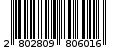 Γραμμωτός κωδικός 2802809806016