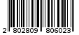 Γραμμωτός κωδικός 2802809806023