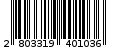 Γραμμωτός κωδικός 2803319401036