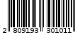Γραμμωτός κωδικός 2809193301011