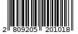 Γραμμωτός κωδικός 2809205201018