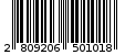Γραμμωτός κωδικός 2809206501018