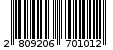 Γραμμωτός κωδικός 2809206701012